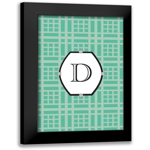 Initials Pattern D 11x14 Black Modern Framed Museum Art Print Titled - Art Licensing Studio