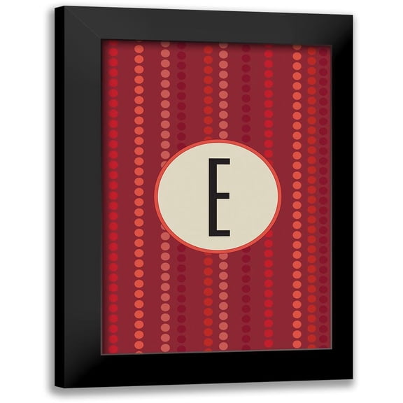 Initials Pattern E 13x18 Black Modern Framed Museum Art Print Titled - Art Licensing Studio