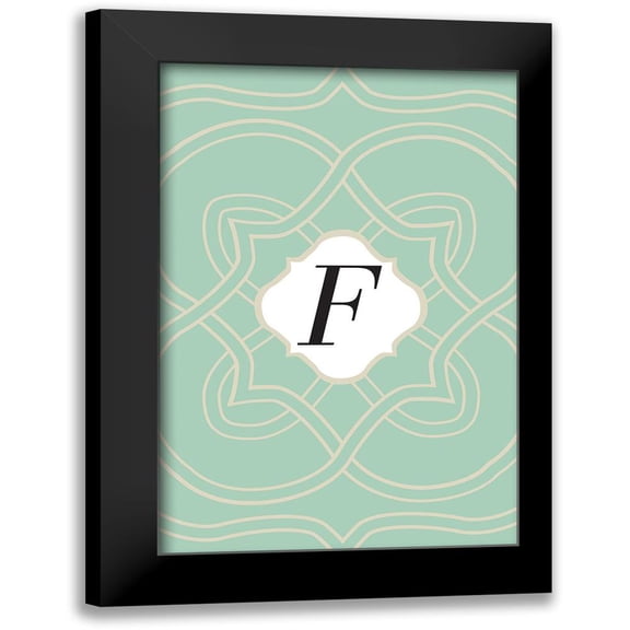 Initials Pattern F 11x14 Black Modern Framed Museum Art Print Titled - Art Licensing Studio