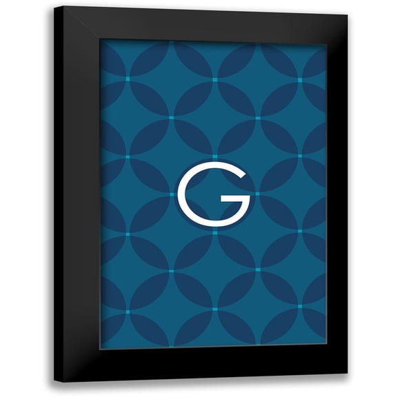 Initials Pattern G 11x14 Black Modern Framed Museum Art Print Titled - Art Licensing Studio