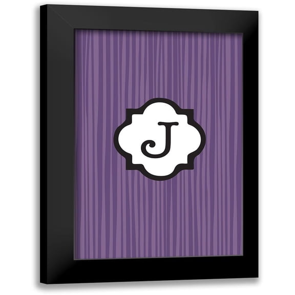 Initials Pattern J 11x14 Black Modern Framed Museum Art Print Titled - Art Licensing Studio