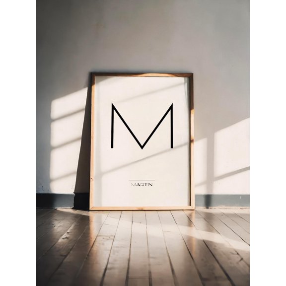 Initials Poster With Name, For Wedding, Birthday, Birth, Baptism, High-Quality Poster + , Poster Print Only