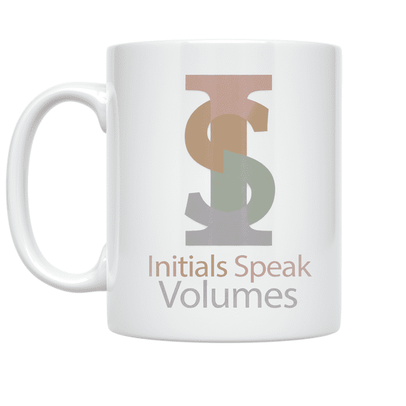 Initials Speak Volumes Monogram Design - Personalized Gift Enthusiast - 11 oz Ceramic Coffee Mug