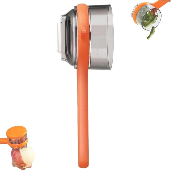 Initiateas Double-Sided Stainless Steel Blade Peeling Knife, 2 in 1 Vegetable Peeler, Fruit Peeler Multifunctional Storage with Container Kitchen Box for Cooking Camping Kitchen Tool (Orange)