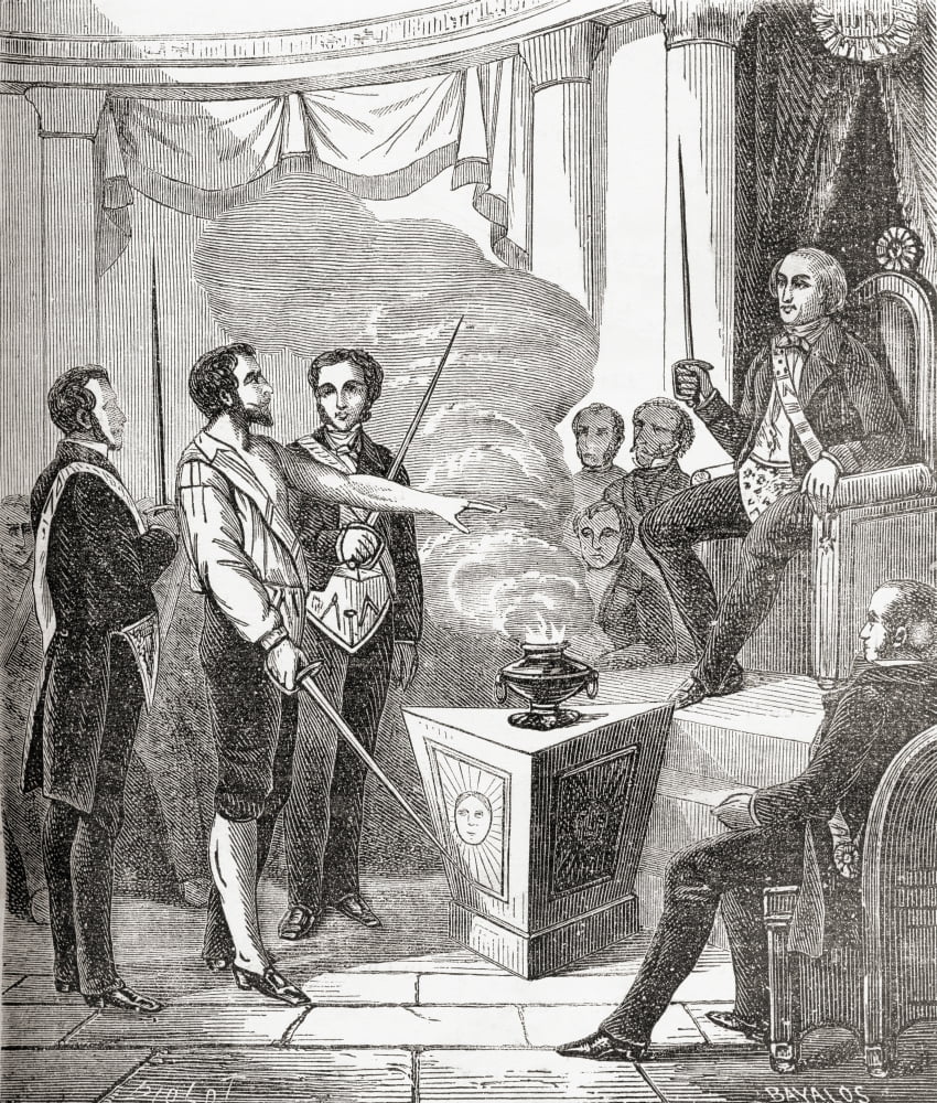 Initiation Of A French Mason Into The Brotherhood In The Late 19Th Century From Societes Secretes Les Francs Ma Canvas Art - Ken Welsh Design Pics (13 x 16)