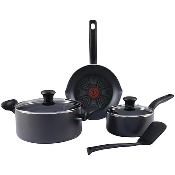 Initiatives Nonstick Cookware Set 6 Piece Oven Safe 350F Cookware, Pots and Pans, Oven, Broil, Dishwasher Safe Gray