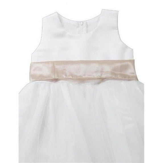 Initronics F861-198 Champagne Cafe Flower Girl Dresses Easter Wedding Princess - Size 8, Ivory White