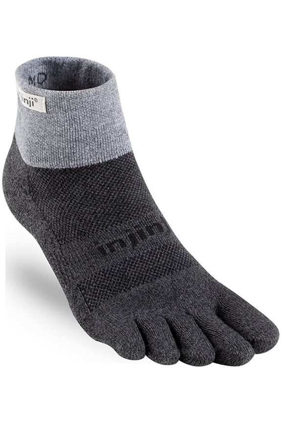 2.0 Mens Trail Midweight Mini Crew Toesocks, Granite, Medium