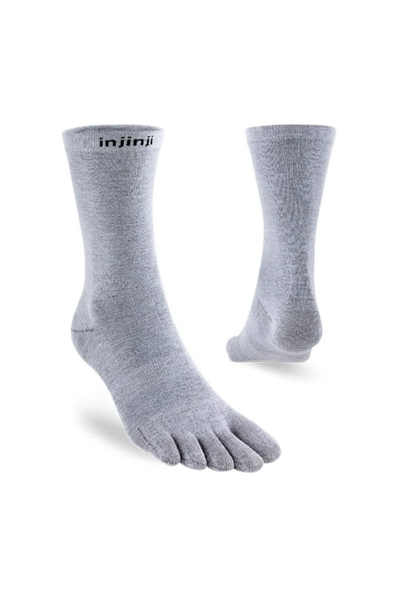 Unisex Liner Coolmax Crew Comfortable Toesocks, Gray, Small