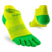 Injinji Unisex Run Lightweight No-Show Toe Socks, Clover, Large
