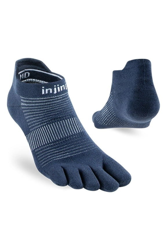 Unisex Run Lightweight No-Show Toe Socks, Navy, Small