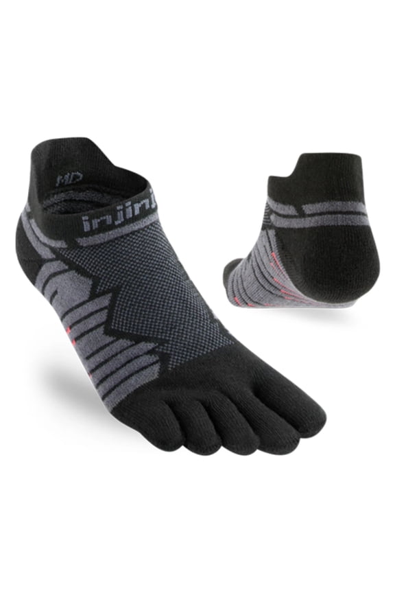 Unisex Ultra Run No-Show Comfortable Toe Socks, Onyx, Small