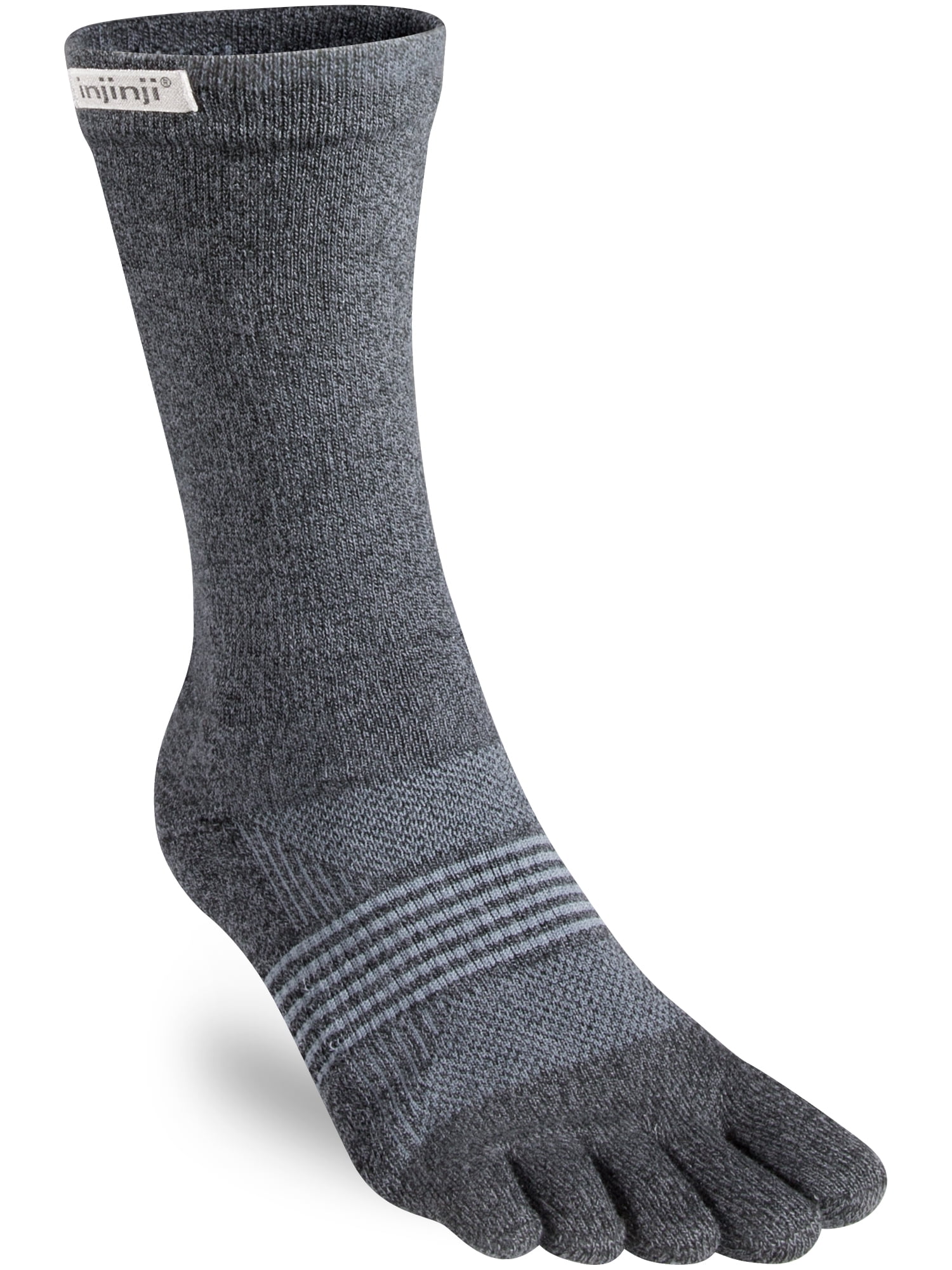 Injinji Women's Trail Midweight Crew Socks (Granite, Medium/Large)