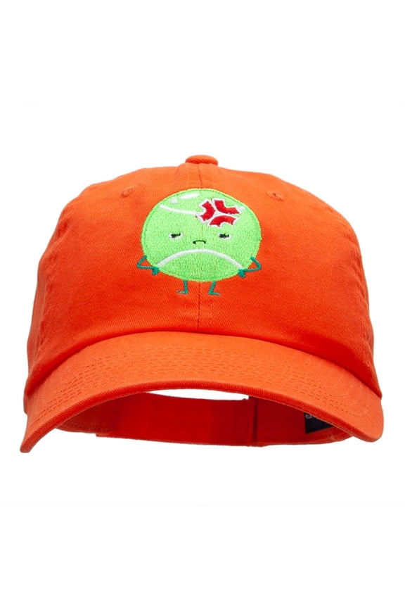 Injured Tennis Ball Embroidered Unstructured Cotton Twill Cap - Orange OSFM