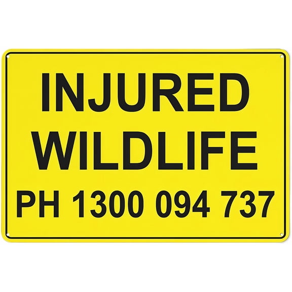 Injured Wildlife New South Wales Bright Yellow Sign - 8"x12" Aluminum Sign Pre-Drilled Holes for Easy Mounting Indoor Outdoor, Wildlife Rescue, Roadside