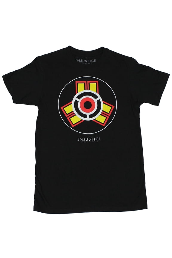 (DC Comics) Mens T-Shirt - Yelow Red Circle Loo Image (Medium)