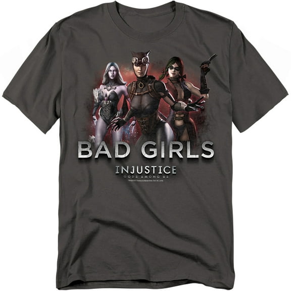 Injustice Gods Among Us T-Shirt Bad Girls Unisex Graphic Tee For Men & Women Charcoal