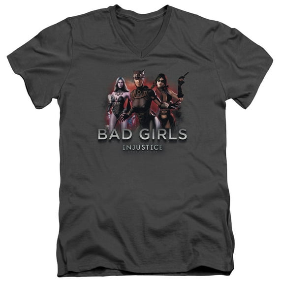 Injustice Gods Among Us - Bad Girls - Slim Fit V Neck Shirt - XX-Large