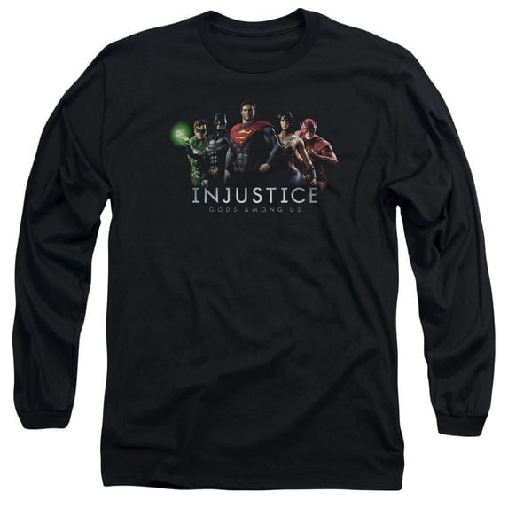 Injustice Gods Among Us Injustice League Long Sleeve Adult 18/1 T-Shirt Black