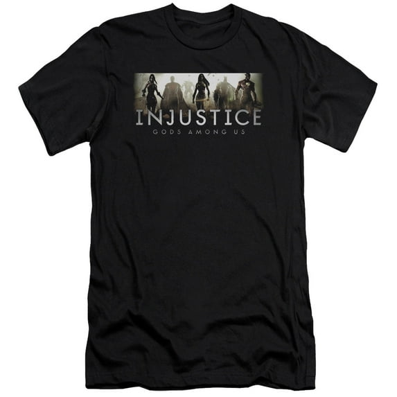 Injustice Gods Among Us Logo S/S Adult 30/1 T-Shirt Black