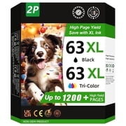 63XL Ink Cartridge Compatible for Printer Ink HP 63 Ink Cartridge Combo Pack, Black and Tri-color