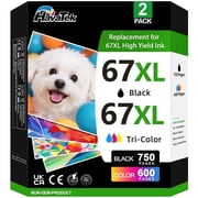 67XL Ink Cartridges Compatible for HP 67 Ink Cartridges bundle for DeskJet 2700e 2700 2855e 2755e 2755 4155e 4255e for Envy 6000 6055e 6400 Printer
