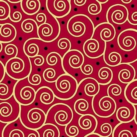 Ink & Arrow ESME Scroll Style # : 26410 -R Color : RED. Windy Cloud 100% Cotton Fabric sold by the yard