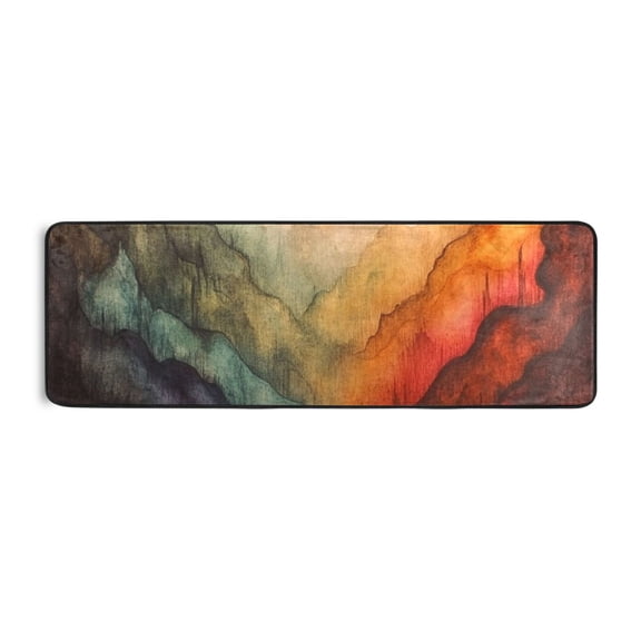 Ink Art Painting Runner Rug for Hallways Kitchen Non Slip 2'x 6' Washable Hall Carpet for Bedroom Entryway Laundry Room