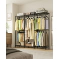 thumbnail image 1 of Ink Black Heavy - Duty Clothing Rack - Adjustable Storage Shelves, Hanging Rails, Hooks. Freestanding Portable Wardrobe Closet Rack, 1 of 7