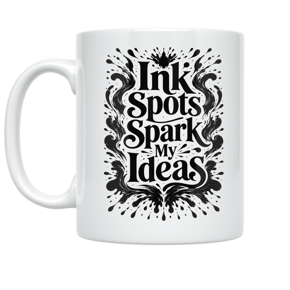 Ink Blot Art Design - Creative Thinker - 11 oz Ceramic Coffee Mug