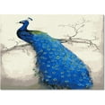 thumbnail image 1 of Ink Blue Peacock Branch Area Rug, White Magnolia Flower Print Large Rugs, Indoor Non-Slip Kids Rugs, Machine Washable Breathable Durable Carpet For Front Entrance Floor Decor 5x7ft, 1 of 6
