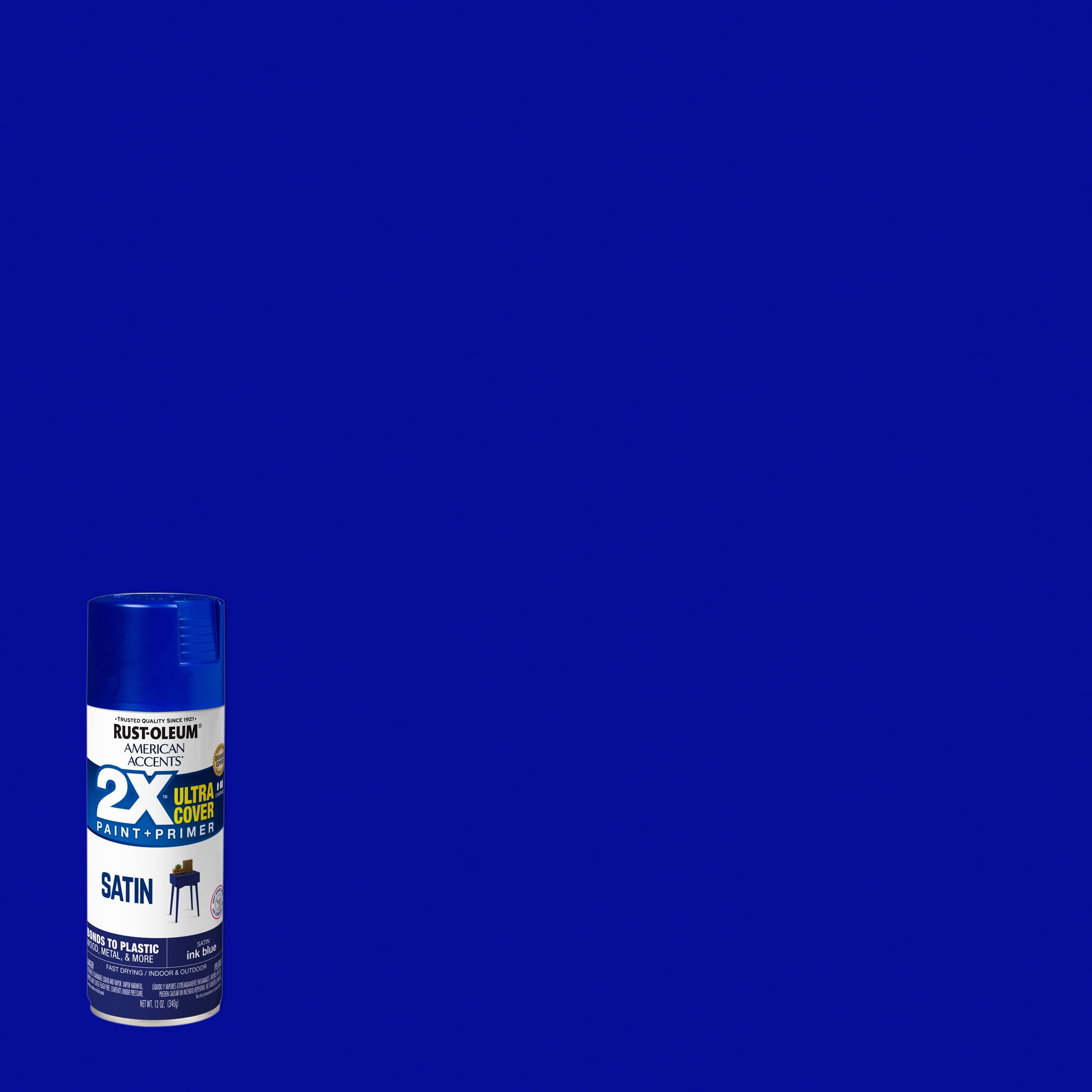 Ink Blue Rust-Oleum American Accents 2x Ultra Cover Satin Spray Paint, 12 oz, Size: 12 oz Spray