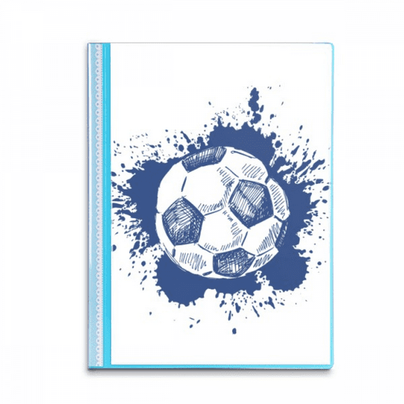 Ink Cartoon Football Blue Soccer Book Sheet Protectors Portfolio Binder Folder