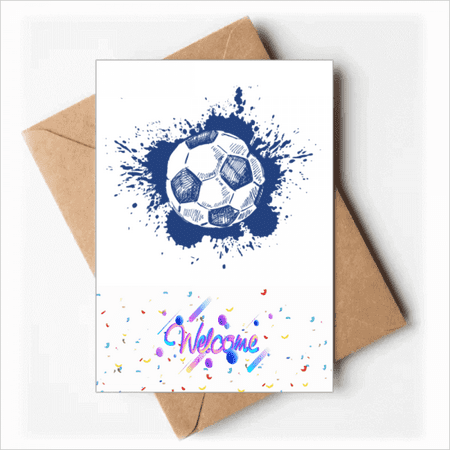 Ink Cartoon Football Blue Soccer Welcome Back Greeting Cards Envelopes Blank