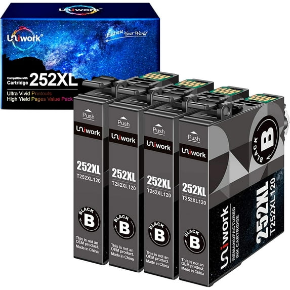 Ink Cartridge Replacement for Epson 252XL 252 XL T252XL use for Workforce WF-3640 WF-3620
