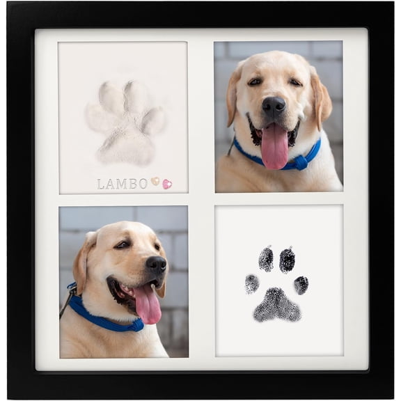 Ink & Clay Paw Print Kit for Dog Cat,Clean-Touch Ink Pad & Soft Clay,Pet Paw Print Impression Kit Large Area,Keepsake Frame for 1-2 Pets,Cat/Dog Gifts