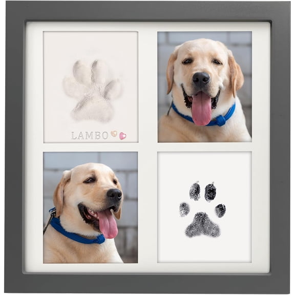 Ink & Clay Paw Print Kit for Dog Cat,Clean-Touch Ink Pad & Soft Clay,Pet Paw Print Impression Kit Large Area,Keepsake Frame for 1-2 Pets,Cat/Dog Gifts