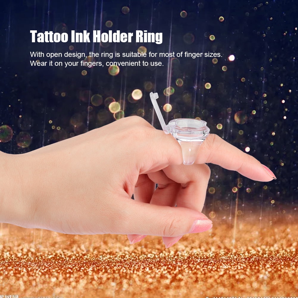 Ink Container Ring Cups,Dekaim 10pcs Tattoo Ink Ring Eyelash Extend