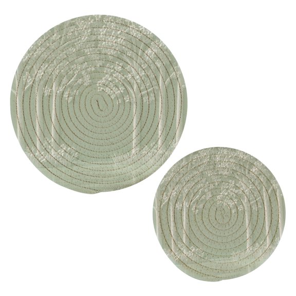 Ink Drawing River and Forest Trivets Potholders Cotton Braided Potholders Heat-Resistant Pads 7.09'' and 9.45''