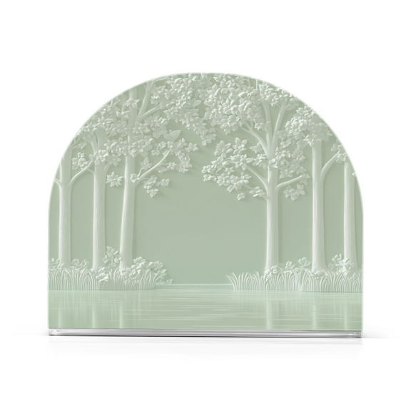 Ink Drawing River and Forest Thick U Shape Acrylic Napkin Holder Non Slip Space Saving for Kitchen