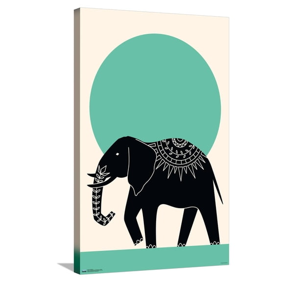 Ink Elephant Canvas Wall Poster, 22.375" x 34"