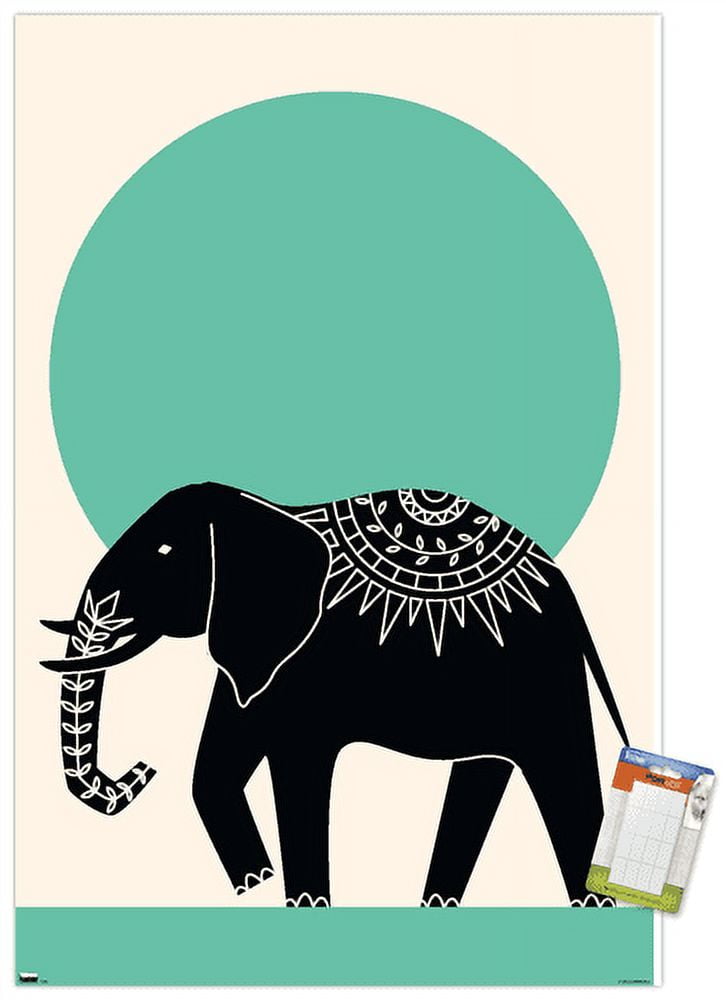 Ink Elephant Wall Poster, 14.725" x 22.375"