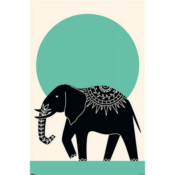 Ink Elephant Wall Poster, 22.375" x 34"