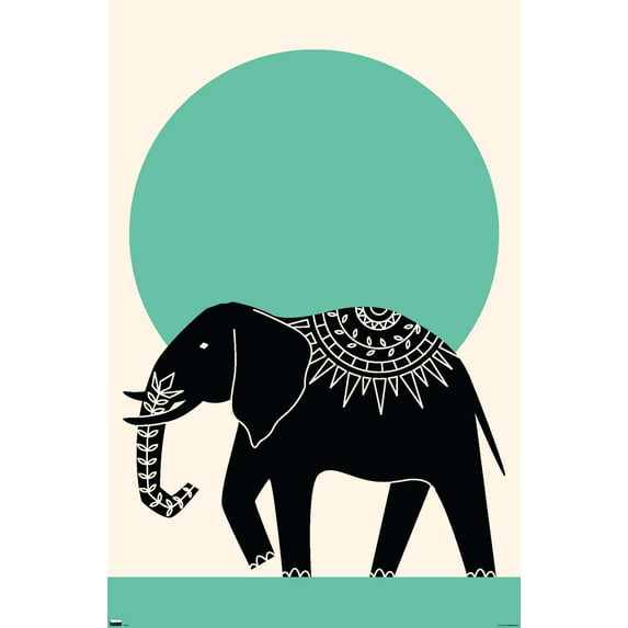 Ink Elephant Wall Poster, 22.375" x 34"