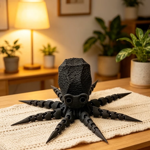Ink Fish Joint Toy Model Flexible Tentacle Simulation Animal Figure Decorative Desk Ornament Collectible Display Prop, for home desk office shelf ki*ds play model collection decoration display