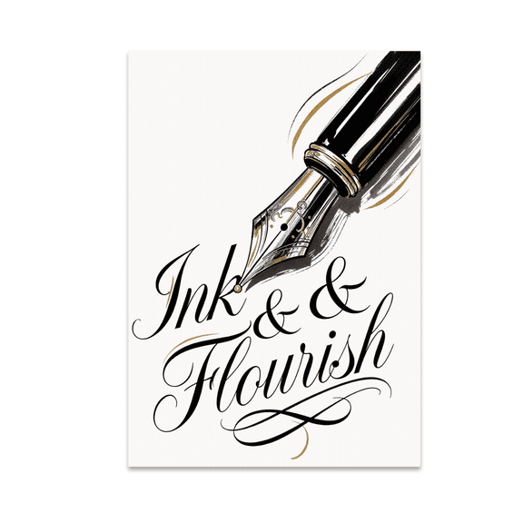 Ink & Flourish Calligraphy Art Print - Art Studio Decor - 13x19 Poster Print
