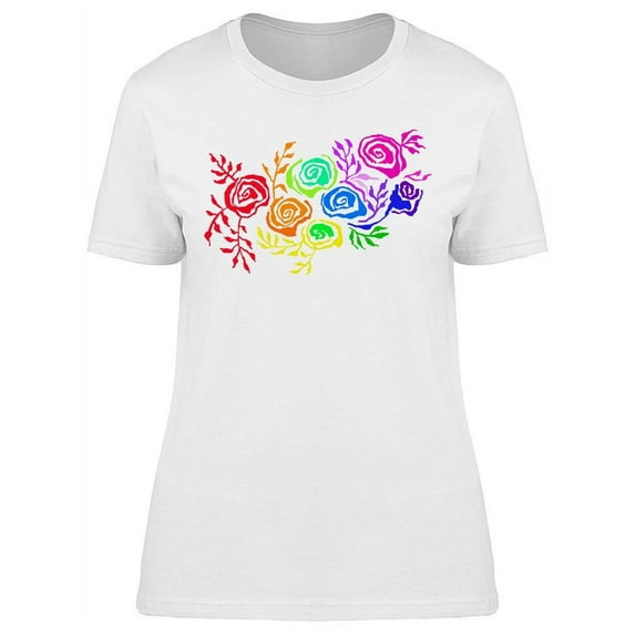 Ink Flowers T-Shirt Women -Image by Shutterstock, Female 3X-Large