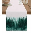 thumbnail image 1 of Ink Green Forest Table Runner 108 Inches, Ombre Tree Abstract Art Bed Runner Dresser Scarves Tabletop for Indoor Outdoor Parties/Ceremony/Banquet, 13"x 108", 1 of 8
