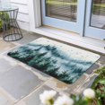thumbnail image 1 of Ink Green Ombre Forest Door Mat Indoor Outdoor, Abstract Art Watercolor Tree Non Slip Welcome Mat with Rubber Backing, Absorbent Fabric Front Door Mats Entryway Rug for Home Patio Entrance 24"x36", 1 of 9