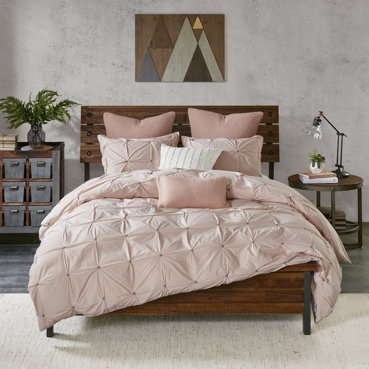 Blush Cotton California King 3-Piece Duvet Cover Set